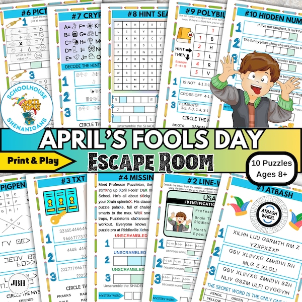 Challenge Your Kids with a Printable Escape Room for April Fools' Day: Conquer Schoolhouse Shenanigans, Epic April Fools' Day Adventure