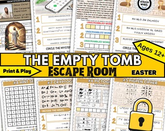 The Empty Tomb Escape Room, Christian Easter Activity, Printable Resurrection Puzzles, Christ-Based Game, Family, Youth, Church