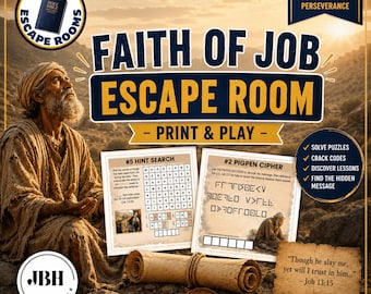 Faith of Job Escape Room Printable | Bible Activity for Teens | Old Testament Puzzle Game