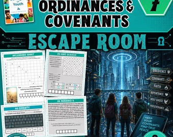FSY Ordinances & Covenants Escape Room for Youth, Chapter 7, LDS Printable Game, For the Strength of Youth Escape Room, Youth Activity