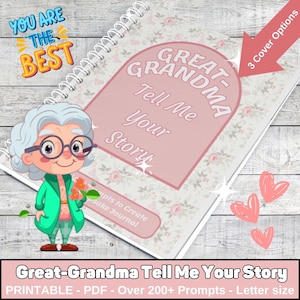 Great-Grandma Tell Me Your Story, Printable Mother’s Day Gift for Great-Grandma: Memory Book with Prompts, A Guided Journal for Her Legacy