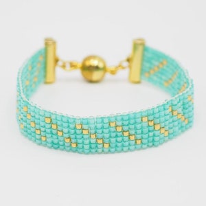 glass miyuki beaded boho bracelet, loom handwoven hippie friendship bracelet, miyuki jewelry for women, gift for mom