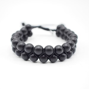 onyx double wrapped mens bracelet, healing natural stone mens bracelet, boho unisex jewelry, gift for dad