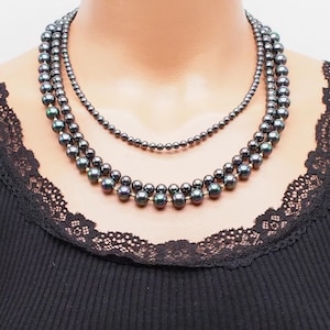 Chunky Black Pearl Necklace, Black Pearl Necklace, Multi