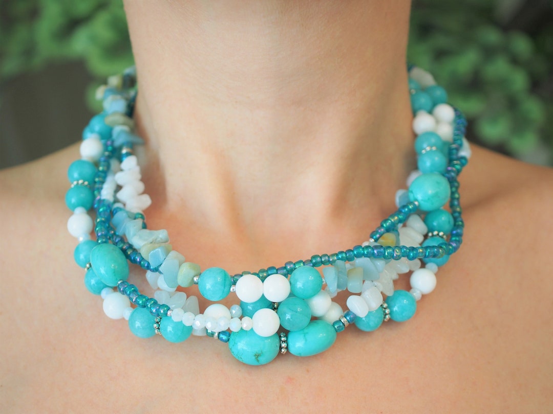 ★HAS★ HLD012 Blue jade bead Necklace Certified 12mm Teal Blue Natural Guatemala Jadeite Jade Blue