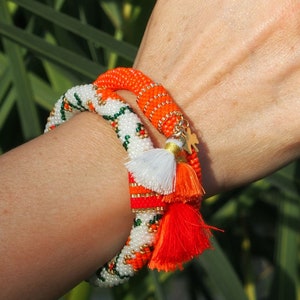 beaded pulseras mujer, bracelet femme, seed beaded boho crochet ethnic bracelet jewelry, gift for her