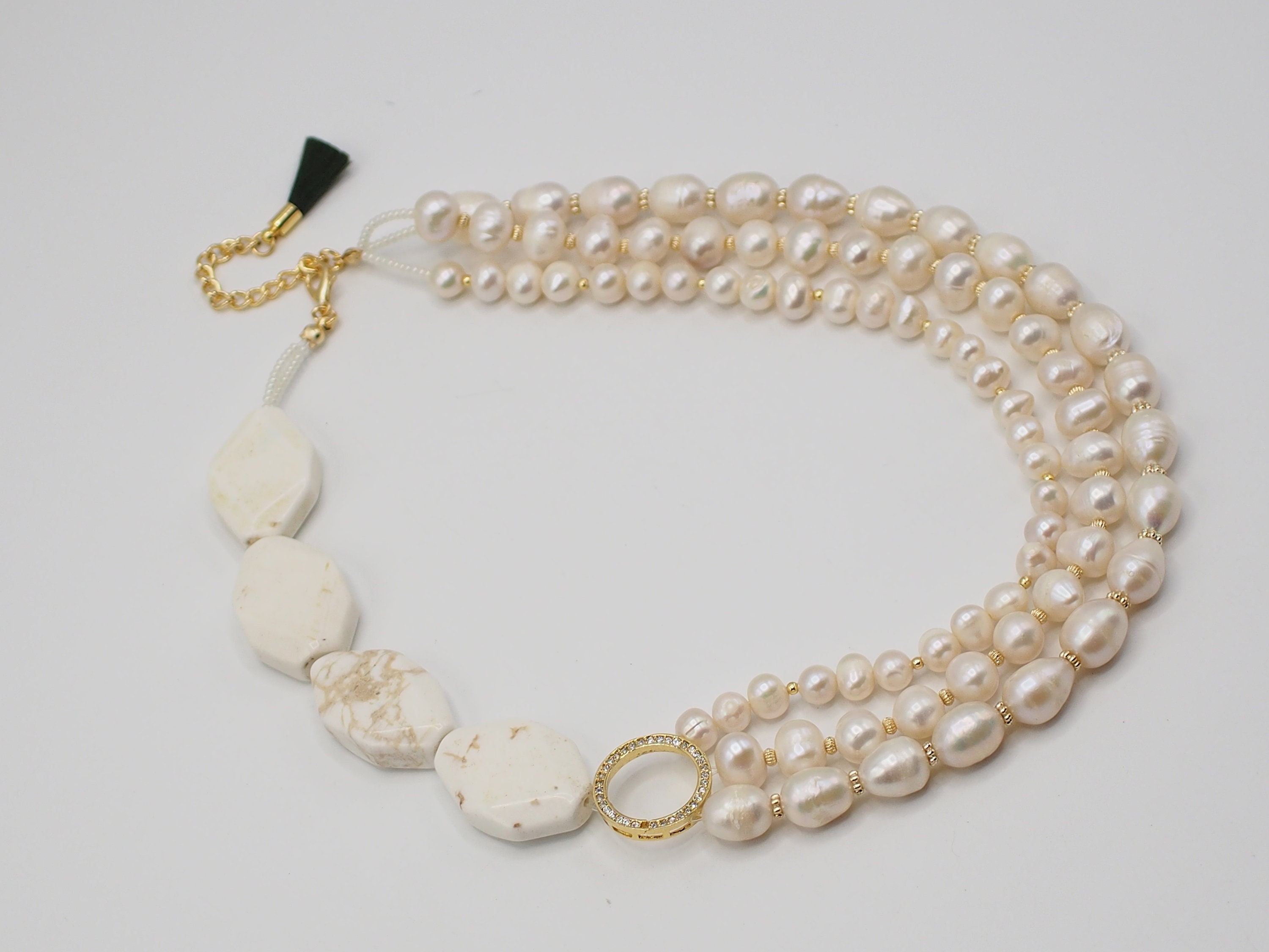 ★関税込★Numbering★BALL CHAIN PEARL NECKLACE #5730★ Stainless Steel Ball Chain Silver Ball Chain Necklace Pearl
