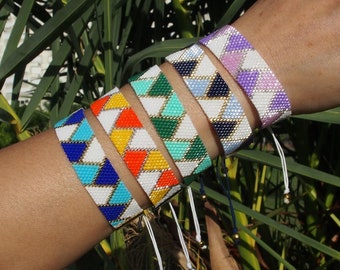 peyote japan bead summer miyuki bracelet, miyuki jewelry, loom beaded handwoven beach bracelet, gift for her