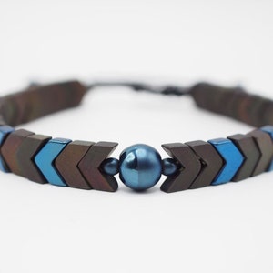 hematite mens bracelet bead stone, healing crystal boho unisex bracelet, unisex jewelry gift,