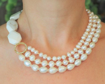 ★関税込★Numbering★BALL CHAIN PEARL NECKLACE #5730★ Stainless Steel Ball Chain Silver Ball Chain Necklace Pearl