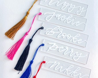 Personalized Acrylic Bookmark | Custom Name Bookmark | Hand-painted Bookmark | Planner Bookmark