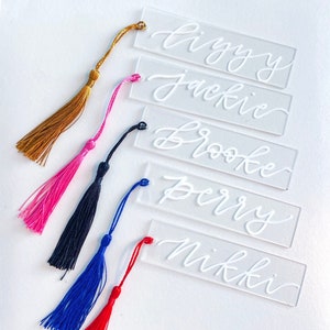 Personalized Acrylic Bookmark | Custom Name Bookmark | Hand-painted Bookmark | Planner Bookmark