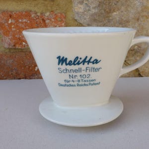 Melitta Quick Filter 102 Patente del Reich Alemán Para 4-8 tazas, Filtro de café 30s