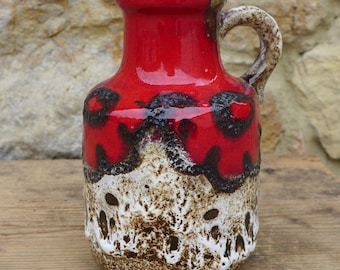Vintage vase Scheurich model 414-16 Mid century German Pottery Fat Lava
