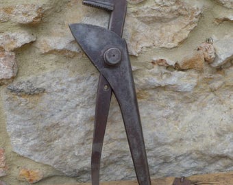 Vintage French Adjustable Wrench / Old Iron Wrench