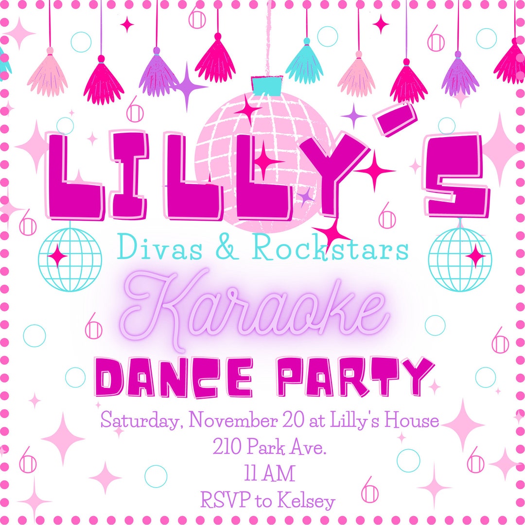 Karaoke Dance Party Invitation - Etsy