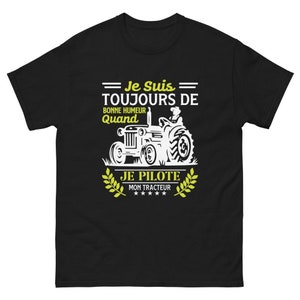 Tractor t-shirt, Organic Men Women t-shirt, Humor t-shirt, Fun t-shirt Funny t-shirt Farmers in a good mood unisex