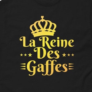 Personlig dam-t-shirt "Klumpighetens drottning", "Brudgummens lag", par-t-shirt, present till kvinnor, möhippa-present