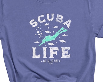 Scuba Life Unisex Garment-Dyed T-shirt, Scuba Diving, shirt, Water, Ocean, Sea, Custom