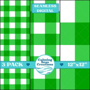 Gingham Plaid Seamless Digital Paper Pattern PNG Fabric Surface Design Picnic Scrapbook Paper Background Checkered Sublimation Farmhouse