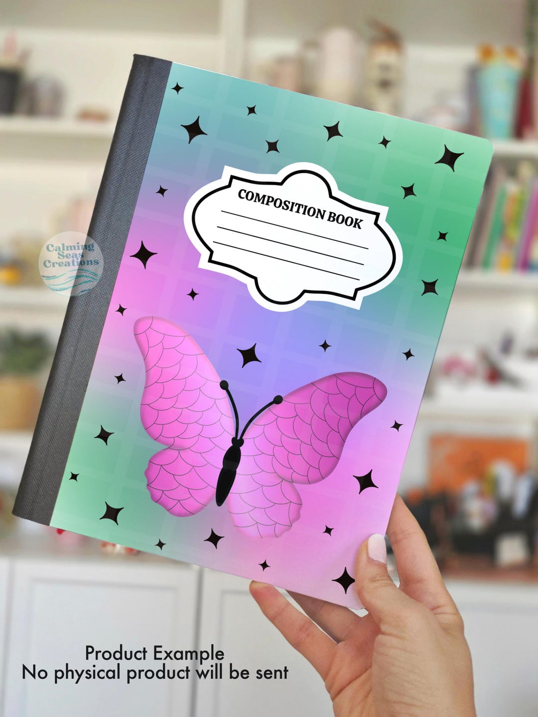 Printable Notebook Cover PNG Back to School Composition Notebook Hand ...