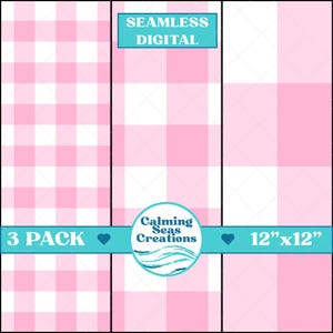 Gingham Plaid Seamless Digital Paper Pattern PNG Fabric Surface Design Picnic Scrapbook Paper Background Checkered Sublimation Farmhouse