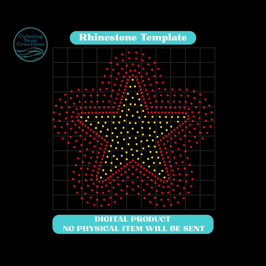 Star Rhinestone Template Large Digital File SS10 Silhouette Cricut T ...