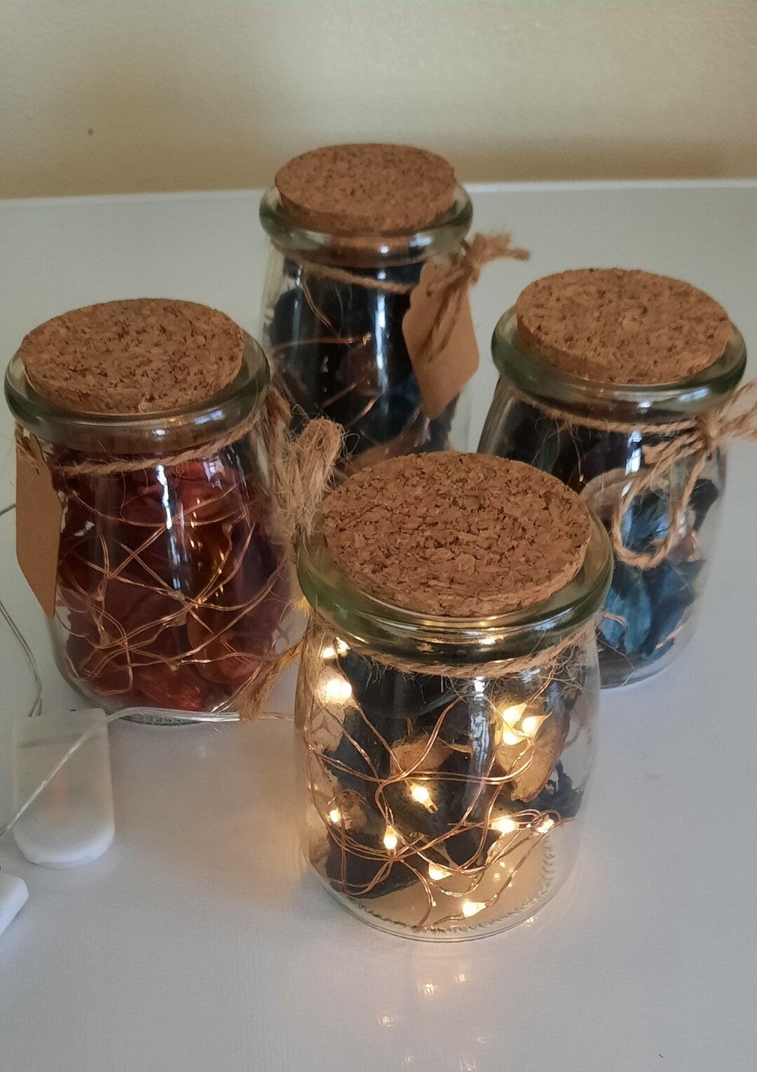 Fairy Light Potpourri Jars With White Lights Etsy