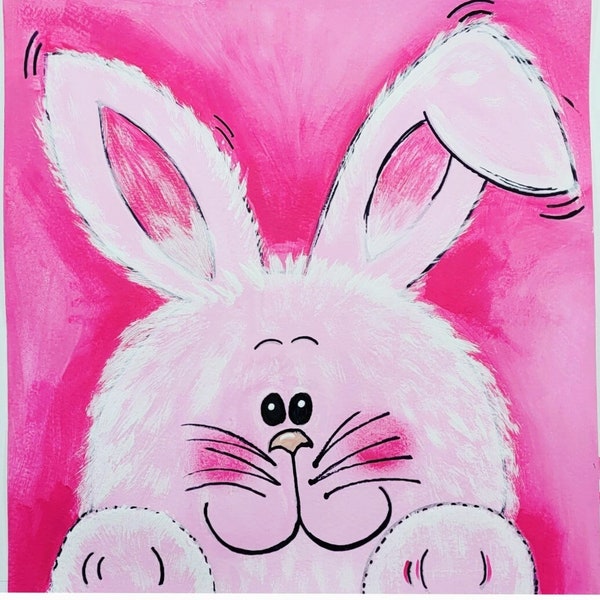 Educational Art kits for kids. Easter Bunny, Paint Kit. Tutorial included.