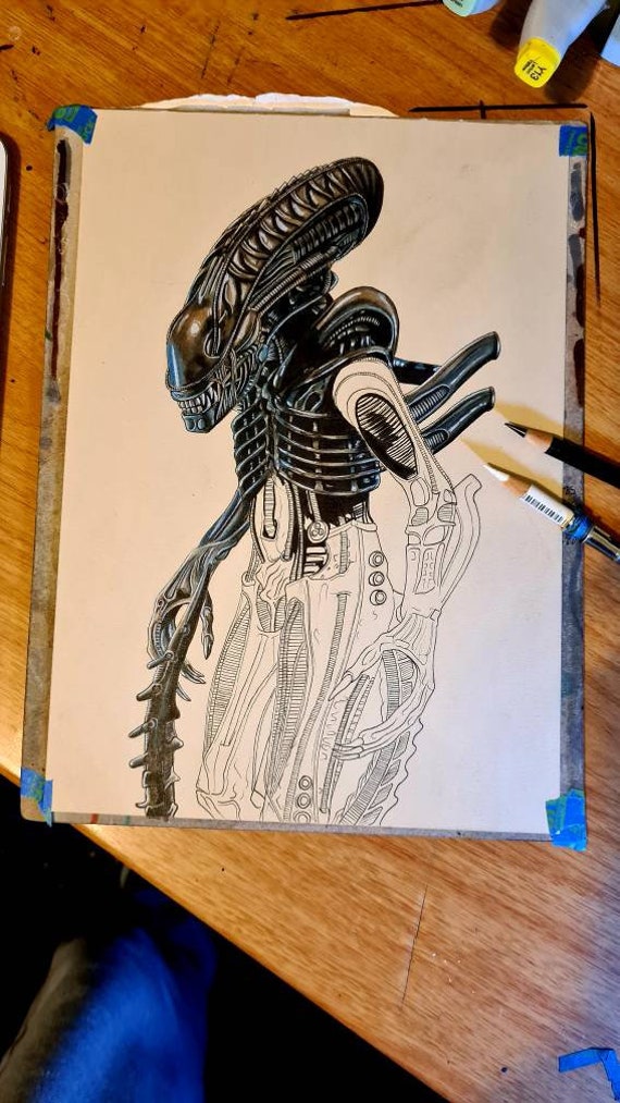 Xenomorph  Dessin alien, Alien films, Dessin