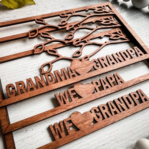 Custom Laser Cut Family Frame With Dangling Hearts – Sentimental Photo ...
