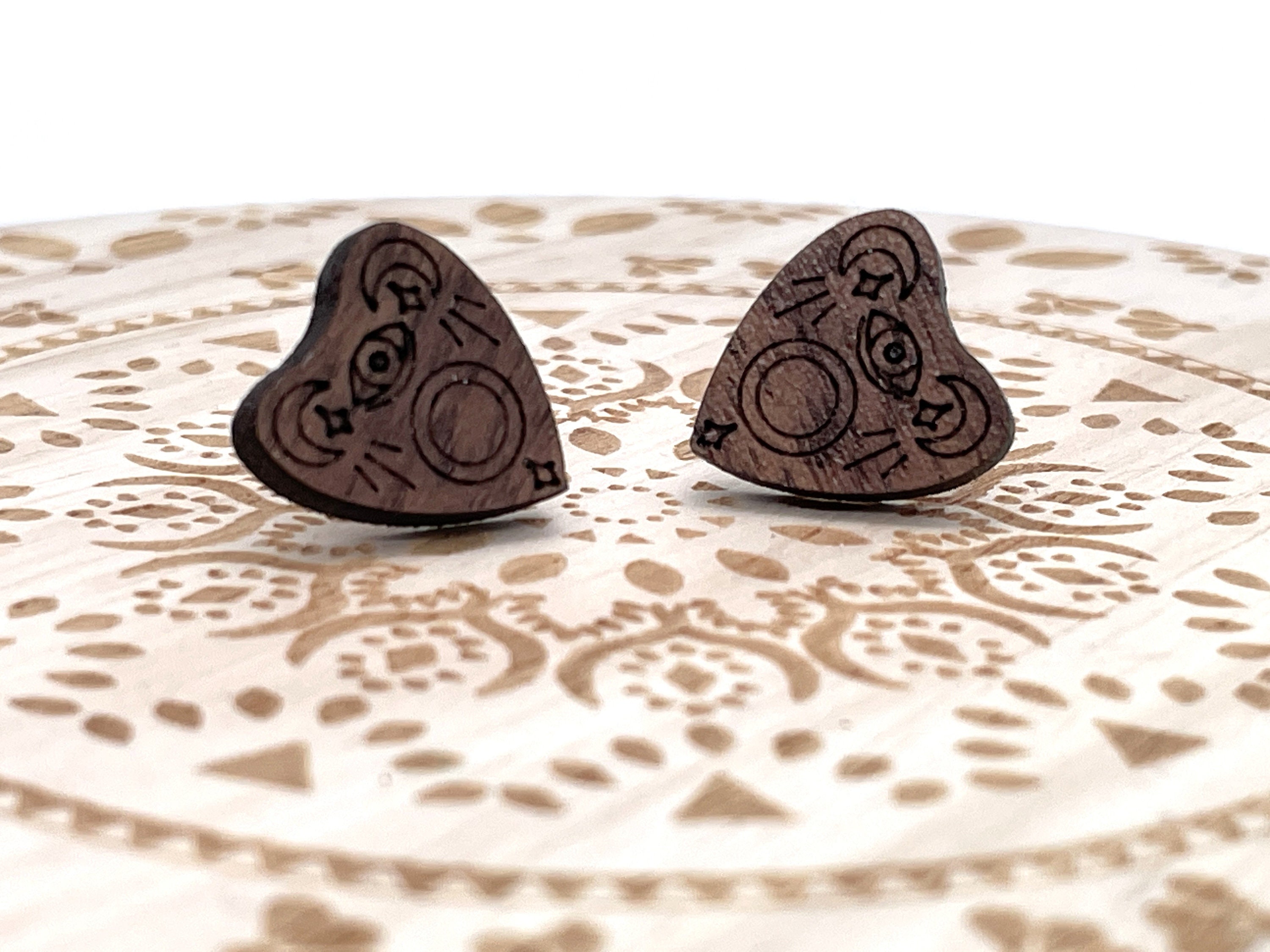 Planchette Stud Earrings Ouija Board Earrings Ouija Board Etsy