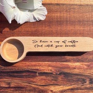 Custom Engraved Coffee Scoop Clip – Personalized Coffee Bag Closer