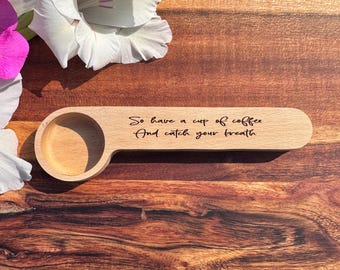 Custom Engraved Coffee Scoop Clip – Personalized Coffee Bag Closer