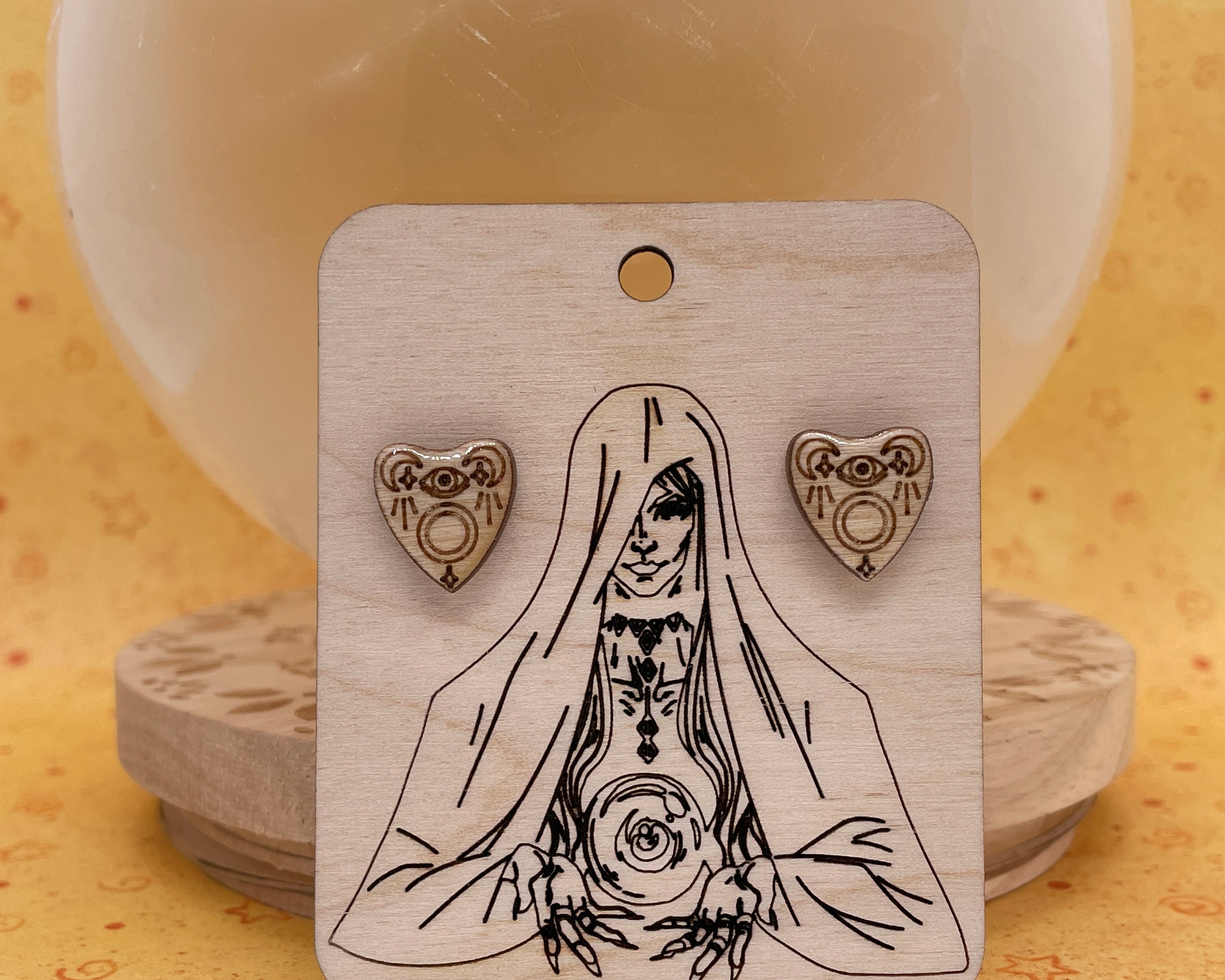 Planchette Stud Earrings Ouija Board Earrings Ouija Board Etsy