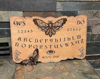 Engraved Wooden Spirit Ouija Board, Custom Engraved Spirit Board for Contacting the Spirit World, Handmade Engraved Ouija Board