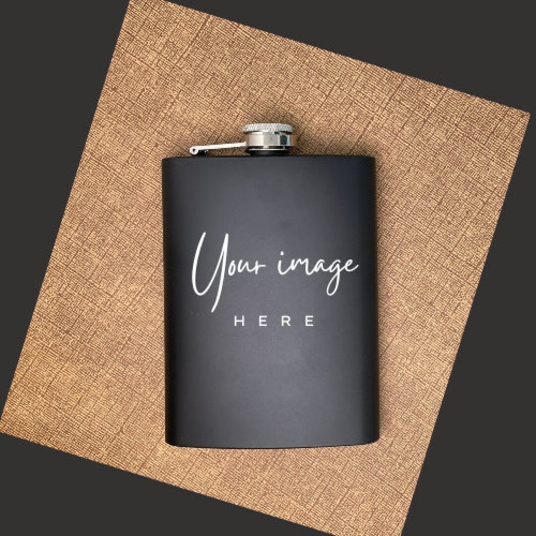 Customizable Black Flask, Personalized Gift for Him, Personalized Gift ...