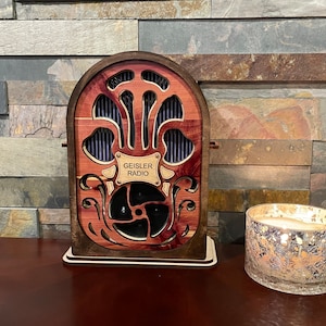 Vintage Jukebox Wooden Echo Dot Holder