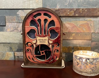 Vintage Jukebox Wooden Echo Dot Holder