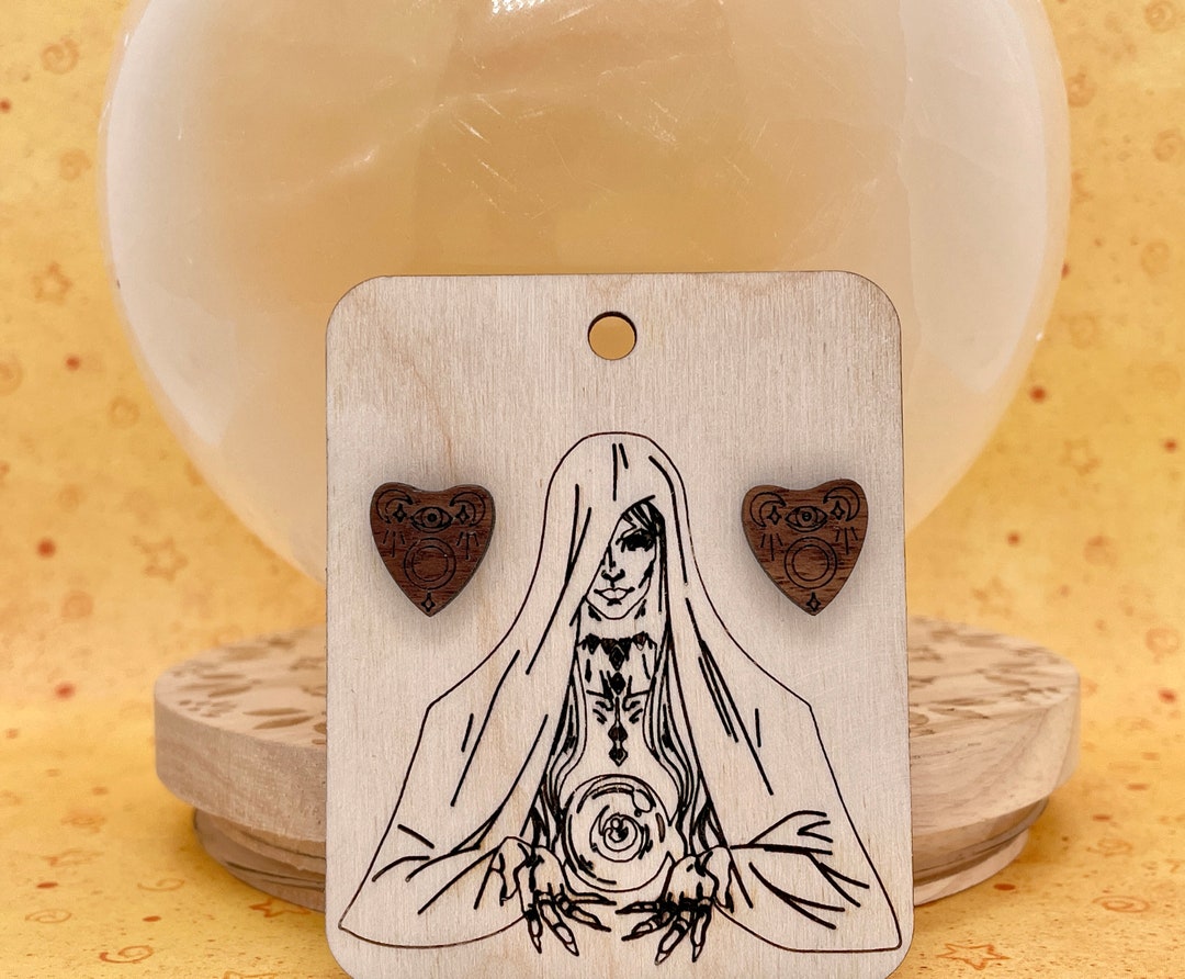 Planchette Stud Earrings Ouija Board Earrings Ouija Board Etsy