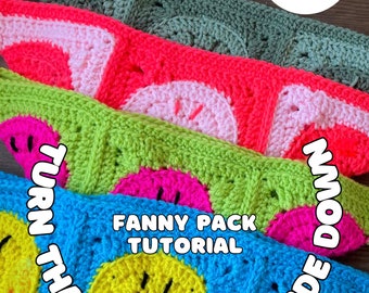 Crochet Fanny Pack - Turn that frown upside down fanny pack - VIRAL fanny pack !!