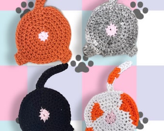 Cat Butt Crochet Coasters