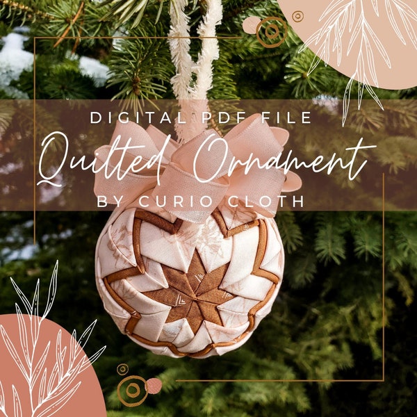 Digital PDF Download, basic quilted star pattern, no sew quilted ornament, step by step instructions, christmas decor, DIY quilted ornament