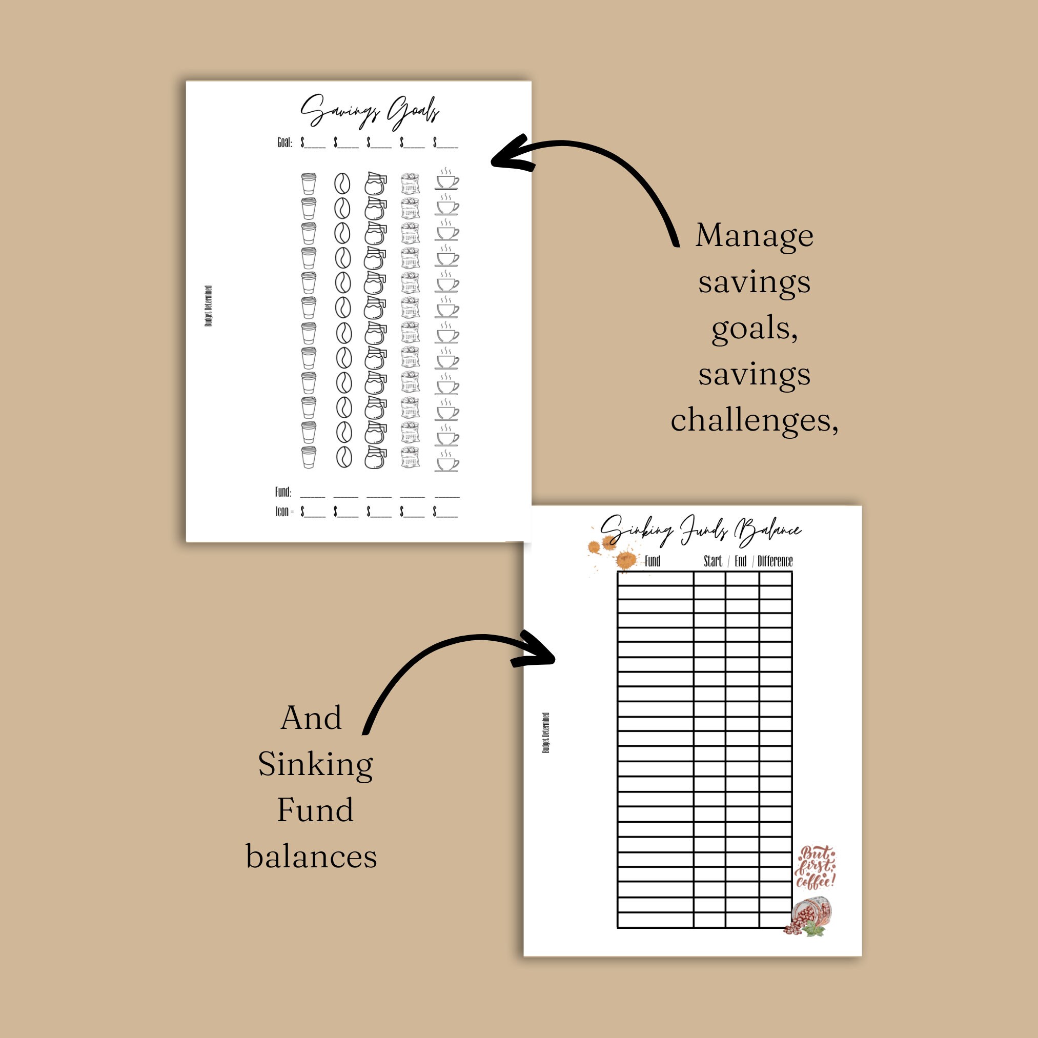 Printable Undated Coffee Budget Planner Cash Budgets A4 Letter Etsy