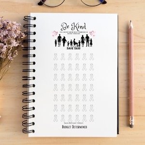 Be Kind Savings Challenge Carta PDF digital para impressão A4 A5 A6