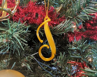 Personalised Initial Christmas tree decoration, Couples name Initials ornament - 3D printed