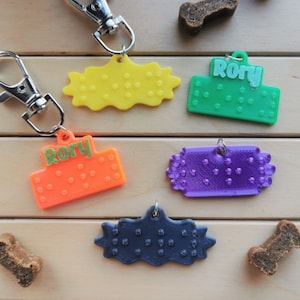 Braille pet tag, Custom Dog tag - 3D printed