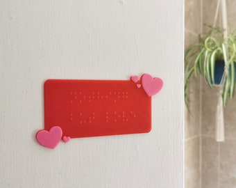 Braille room sign, custom Braille wall decor, personalised - 3D printed