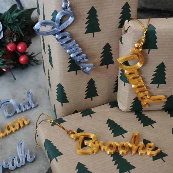3D Printed Gift Tag: Custom Stocking Name Label