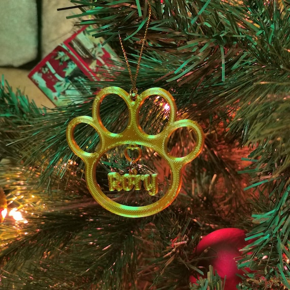 Personalised Christmas tree decoration for Cats and Dogs, Custom Pet name ornament - 3D printed